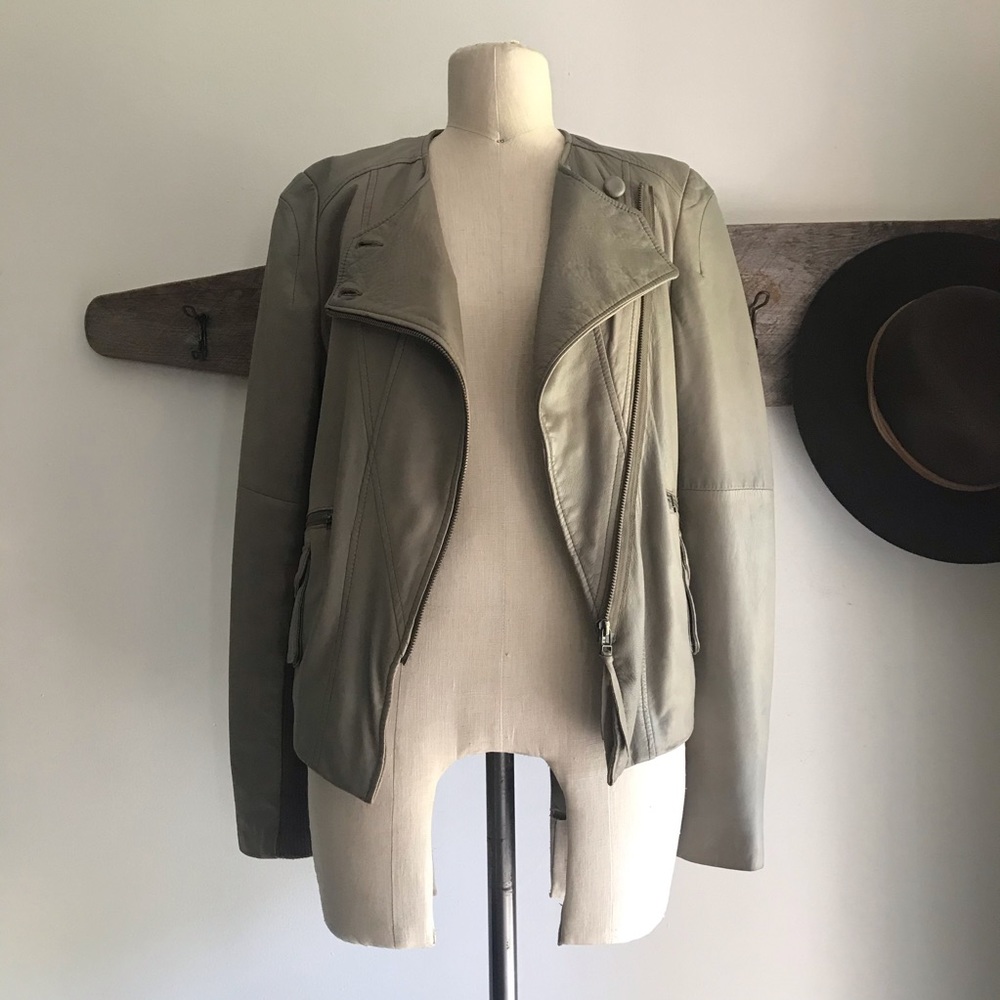 EMU Australia | Taupe Gray Leather Bomber Jacket
